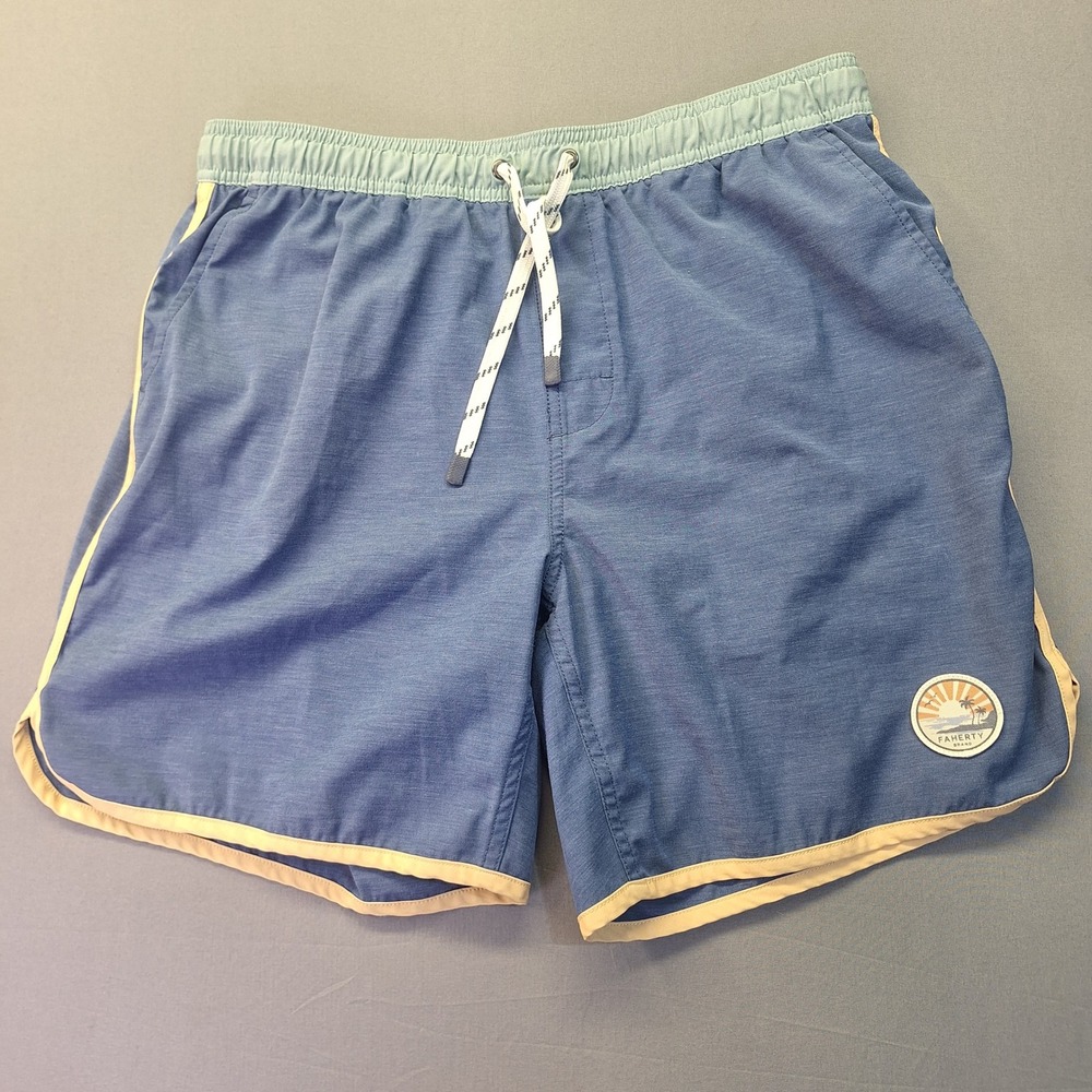 Faherty Brand Athletic Blue Shorts Gym Workout MSS2301-NVY Mens XL Outdoor